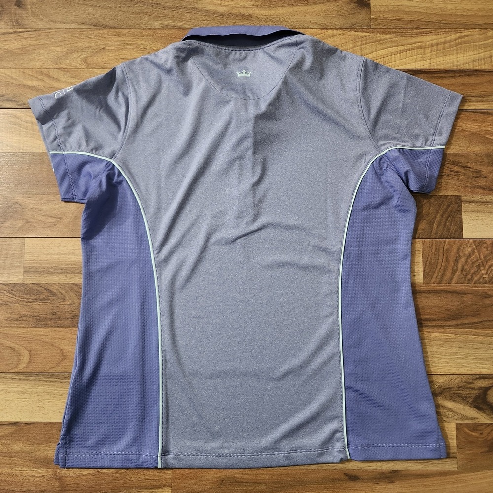 NWT Peter Millar Womens Crown Logo Zip Polo Shirt Purple Zurich Classic Size XL - Picture 11 of 14